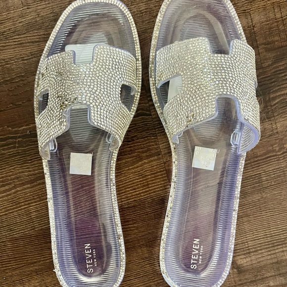 Nordstrom Shoes - Nordstrom Women's Rhinestone Slide Sandals - Silver